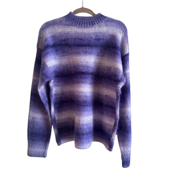 ACNE STUDIOS Ombre Stripe Mohair Wool Sweater Purple NWOT Size XS Stretch - Picture 4 of 6